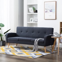 vidaXL 3-Sitzer-Sofa Stoff Dunkelgrau
