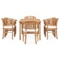 vidaXL 7-tlg. Garten-Essgruppe mit Kissen Massivholz Teak vidaXL 7-tlg. Garten-Essgruppe mit Kissen Massivholz Teak