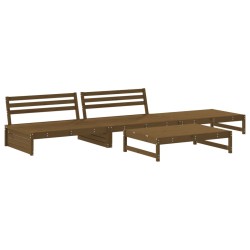 vidaXL 4-tlg. Garten-Lounge-Set Honigbraun Massivholz Kiefer