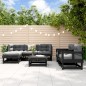 vidaXL 7-tlg. Garten-Lounge-Set Schwarz Massivholz Kiefer vidaXL 7-tlg. Garten-Lounge-Set Schwarz Massivholz Kiefer