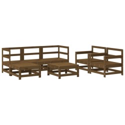 vidaXL 7-tlg. Garten-Lounge-Set Honigbraun Massivholz Kiefer