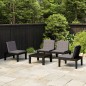 vidaXL 4-tlg. Garten-Lounge-Set mit Kissen Kunststoff Grau vidaXL 4-tlg. Garten-Lounge-Set mit Kissen Kunststoff Grau