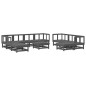 vidaXL 11-tlg. Garten-Lounge-Set Grau Massivholz Kiefer vidaXL 11-tlg. Garten-Lounge-Set Grau Massivholz Kiefer