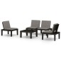 vidaXL 4-tlg. Garten-Lounge-Set mit Kissen Kunststoff Grau vidaXL 4-tlg. Garten-Lounge-Set mit Kissen Kunststoff Grau