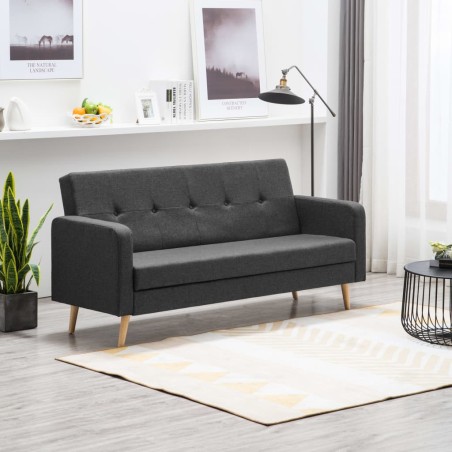 vidaXL Sofa Stoff Dunkelgrau