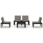vidaXL 4-tlg. Garten-Lounge-Set mit Kissen Kunststoff Grau vidaXL 4-tlg. Garten-Lounge-Set mit Kissen Kunststoff Grau