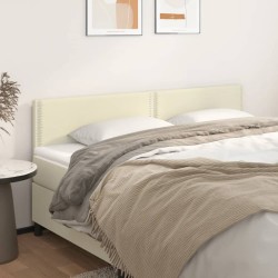 vidaXL Kopfteile 2 Stk. Creme 80x5x78/88 cm Kunstleder