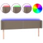 vidaXL LED Kopfteil Taupe 163x16x78/88 cm Stoff