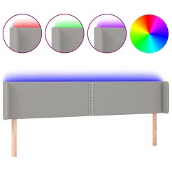 vidaXL LED Kopfteil Hellgrau 183x16x78/88 cm Stoff