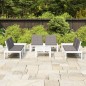 vidaXL 6-tlg. Garten-Lounge-Set mit Auflagen Kunststoff Weiß vidaXL 6-tlg. Garten-Lounge-Set mit Auflagen Kunststoff Weiß