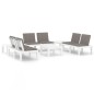 vidaXL 6-tlg. Garten-Lounge-Set mit Auflagen Kunststoff Weiß vidaXL 6-tlg. Garten-Lounge-Set mit Auflagen Kunststoff Weiß