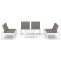 vidaXL 6-tlg. Garten-Lounge-Set mit Auflagen Kunststoff Weiß vidaXL 6-tlg. Garten-Lounge-Set mit Auflagen Kunststoff Weiß