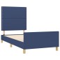 vidaXL Bettgestell mit Kopfteil Blau 90x190 cm Stoff vidaXL Bettgestell mit Kopfteil Blau 90x190 cm Stoff