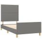 vidaXL Bettgestell mit Kopfteil Dunkelgrau 90x190 cm Stoff vidaXL Bettgestell mit Kopfteil Dunkelgrau 90x190 cm Stoff