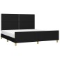 vidaXL Bettgestell mit Kopfteil Schwarz 180x200 cm Stoff vidaXL Bettgestell mit Kopfteil Schwarz 180x200 cm Stoff
