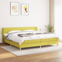 vidaXL Boxspringbett mit Matratze Grün 200x200 cm Stoff