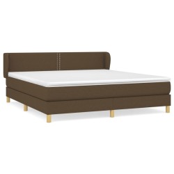 vidaXL Boxspringbett mit Matratze Dunkelbraun 180x200 cm Stoff
