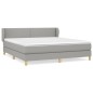vidaXL Boxspringbett mit Matratze Hellgrau 160x200 cm Stoff vidaXL Boxspringbett mit Matratze Hellgrau 160x200 cm Stoff
