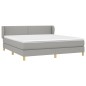 vidaXL Boxspringbett mit Matratze Hellgrau 160x200 cm Stoff vidaXL Boxspringbett mit Matratze Hellgrau 160x200 cm Stoff