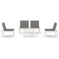4-tlg. Garten-Lounge-Set mit Kissen Kunststoff Weiß 4-tlg. Garten-Lounge-Set mit Kissen Kunststoff Weiß