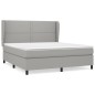 vidaXL Boxspringbett mit Matratze Hellgrau 180x200 cm Stoff vidaXL Boxspringbett mit Matratze Hellgrau 180x200 cm Stoff