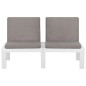 4-tlg. Garten-Lounge-Set mit Kissen Kunststoff Weiß 4-tlg. Garten-Lounge-Set mit Kissen Kunststoff Weiß