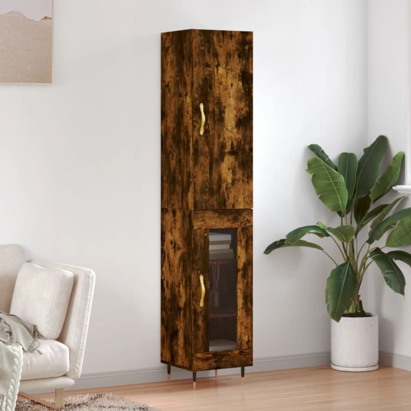vidaXL Highboard Räuchereiche 34,5x34x180 cm Holzwerkstoff vidaXL Highboard Räuchereiche 34,5x34x180 cm Holzwerkstoff