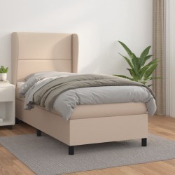 vidaXL Boxspringbett mit Matratze Cappuccino-Braun 80x200cm Kunstleder
