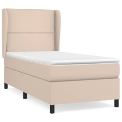 vidaXL Boxspringbett mit Matratze Cappuccino-Braun 80x200cm Kunstleder