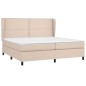 vidaXL Boxspringbett Matratze Cappuccino-Braun 200x200cm Kunstleder vidaXL Boxspringbett Matratze Cappuccino-Braun 200x200cm Kunstleder