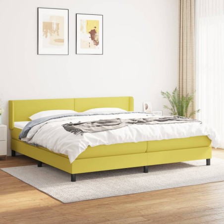 vidaXL Boxspringbett mit Matratze Grün 200x200 cm Stoff