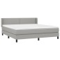 vidaXL Boxspringbett mit Matratze Hellgrau 180x200 cm Stoff vidaXL Boxspringbett mit Matratze Hellgrau 180x200 cm Stoff