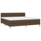 vidaXL Boxspringbett mit Matratze & LED Dunkelbraun 200x200 cm Stoff vidaXL Boxspringbett mit Matratze & LED Dunkelbraun 200x200 cm Stoff