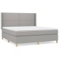 vidaXL Boxspringbett mit Matratze Hellgrau 180x200 cm Stoff vidaXL Boxspringbett mit Matratze Hellgrau 180x200 cm Stoff