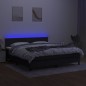 vidaXL Boxspringbett mit Matratze & LED Schwarz 180x200 cm Stoff vidaXL Boxspringbett mit Matratze & LED Schwarz 180x200 cm Stoff