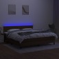 vidaXL Boxspringbett mit Matratze & LED Dunkelbraun 160x200 cm Stoff vidaXL Boxspringbett mit Matratze & LED Dunkelbraun 160x200 cm Stoff