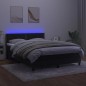 vidaXL Boxspringbett mit Matratze & LED Schwarz 140x190 cm Samt vidaXL Boxspringbett mit Matratze & LED Schwarz 140x190 cm Samt