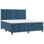 vidaXL Boxspringbett mit Matratze & LED Dunkelblau 160x200 cm Samt vidaXL Boxspringbett mit Matratze & LED Dunkelblau 160x200 cm Samt