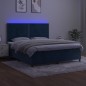 vidaXL Boxspringbett mit Matratze & LED Dunkelblau 160x200 cm Samt vidaXL Boxspringbett mit Matratze & LED Dunkelblau 160x200 cm Samt