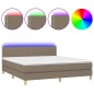 vidaXL Boxspringbett mit Matratze & LED Taupe 160x200 cm Stoff vidaXL Boxspringbett mit Matratze & LED Taupe 160x200 cm Stoff