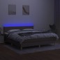 vidaXL Boxspringbett mit Matratze & LED Taupe 160x200 cm Stoff vidaXL Boxspringbett mit Matratze & LED Taupe 160x200 cm Stoff