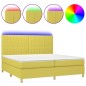 vidaXL Boxspringbett mit Matratze & LED Grün 200x200 cm Stoff vidaXL Boxspringbett mit Matratze & LED Grün 200x200 cm Stoff
