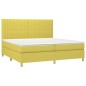 vidaXL Boxspringbett mit Matratze & LED Grün 200x200 cm Stoff vidaXL Boxspringbett mit Matratze & LED Grün 200x200 cm Stoff