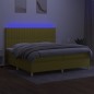 vidaXL Boxspringbett mit Matratze & LED Grün 200x200 cm Stoff vidaXL Boxspringbett mit Matratze & LED Grün 200x200 cm Stoff