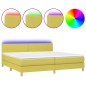 vidaXL Boxspringbett mit Matratze & LED Grün 200x200 cm Stoff vidaXL Boxspringbett mit Matratze & LED Grün 200x200 cm Stoff