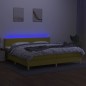 vidaXL Boxspringbett mit Matratze & LED Grün 200x200 cm Stoff vidaXL Boxspringbett mit Matratze & LED Grün 200x200 cm Stoff