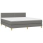 vidaXL Boxspringbett mit Matratze & LED Dunkelgrau 180x200 cm Stoff vidaXL Boxspringbett mit Matratze & LED Dunkelgrau 180x200 cm Stoff
