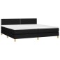 vidaXL Boxspringbett mit Matratze & LED Schwarz 200x200 cm Stoff vidaXL Boxspringbett mit Matratze & LED Schwarz 200x200 cm Stoff