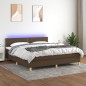 vidaXL Boxspringbett mit Matratze & LED Dunkelbraun 180x200 cm Stoff vidaXL Boxspringbett mit Matratze & LED Dunkelbraun 180x200 cm Stoff
