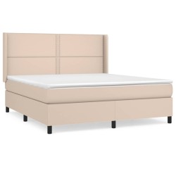 vidaXL Boxspringbett Matratze Cappuccino-Braun 180x200 cm Kunstleder